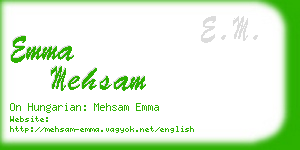 emma mehsam business card